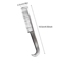 1Pcs Durable Thickened Tooth Horse Grooming Brush Aluminum Alloy Mane Tail Hair Comb Bristle Riding Brush Equestrian Supplies 6