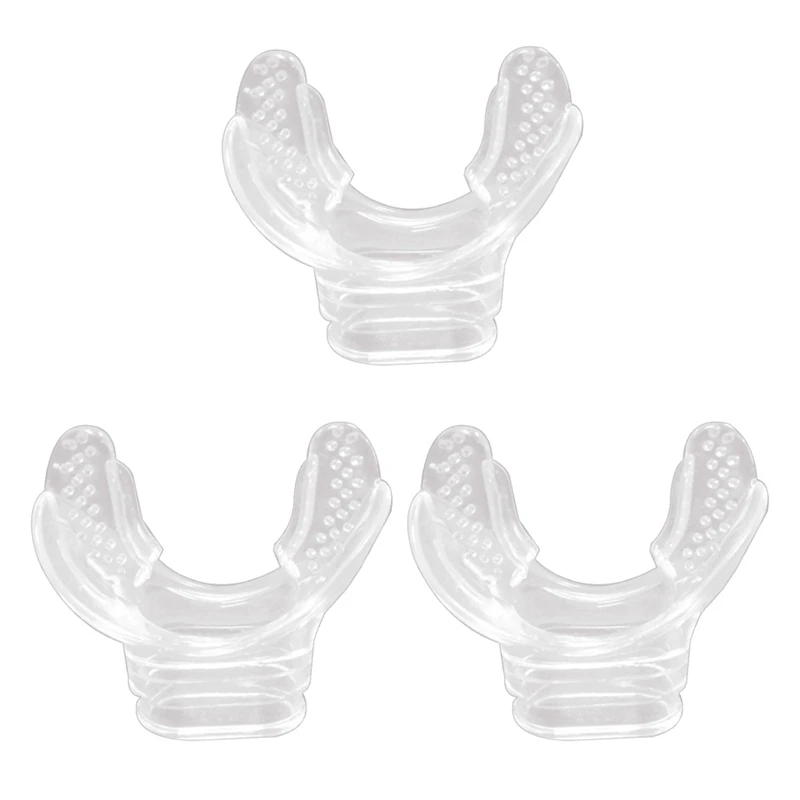 3PC Silicone Scuba Diving Mouthpiece Regulator Snorkel Mouth Piece Dive Gear On-Toxic Anti-Allergy Safety Silicone