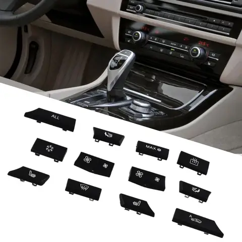 키 캡 A/C 히터 스위치 트림, BMW F07 F10 F11 F06 F12 F13 520d 520i 523i 525d 528i 528iX 530d 535d 535i 용, 12 단추