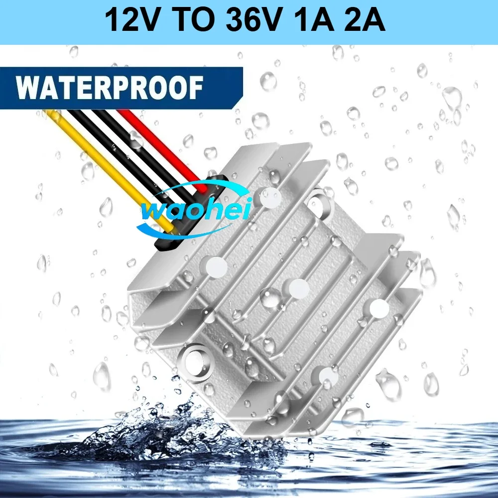 DC to DC 12V to 36V 1A 2AMP 72W Converter Boost Module Waterproof Stabilizer 12v-36v Step Up Power Voltage Regulator Reliable CE