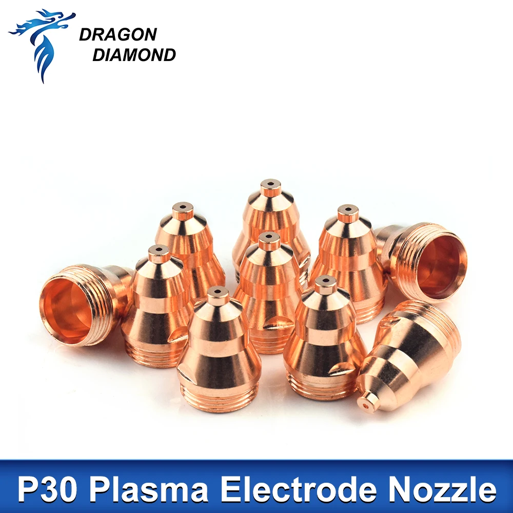 

10 Sets/Lot P30 Golden Plasma Electrode Consumables Welding Tip Nozzle Cutting Tools Consumables For CNC Machine