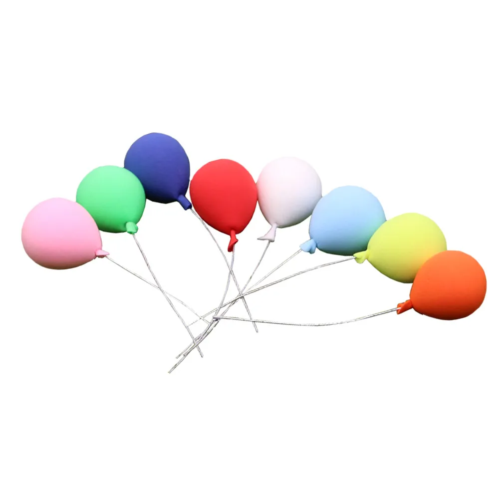 8Pcs Miniature Clay Balloon Ornaments Safe Eco Friendly Fairy Garden Decoration Micro Landscape Accessory Creative DIY Micro
