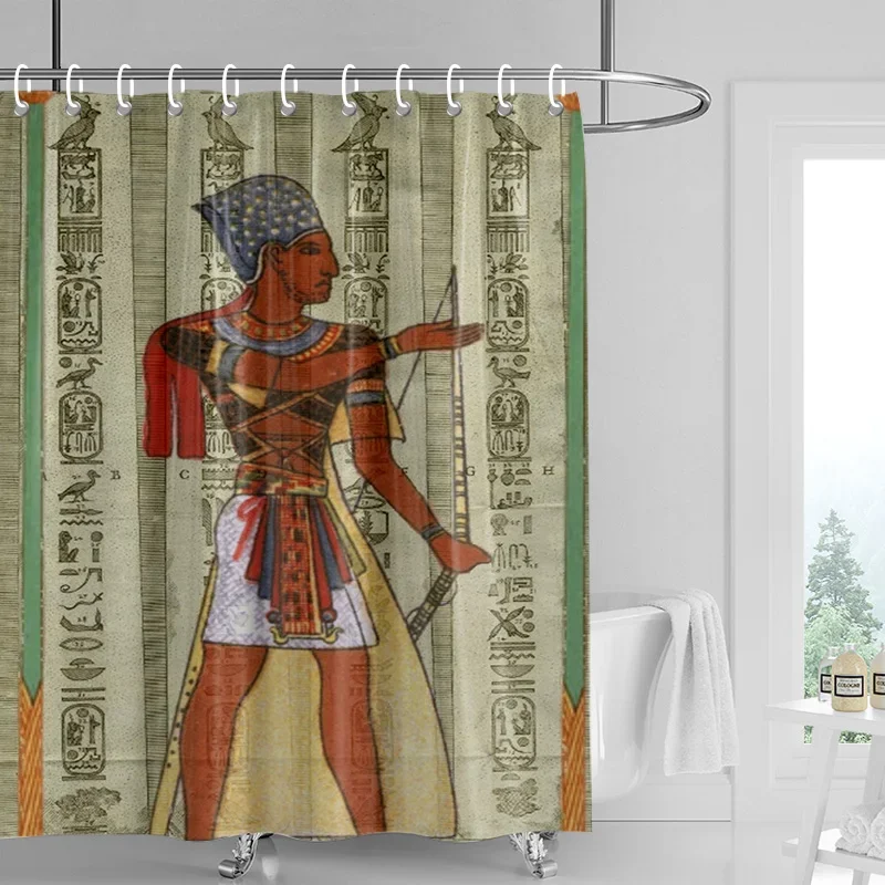 Home decoration shower curtains for bathroom waterproof curtain fabric Modern Nordic style Living Room Egypt pharaoh retro