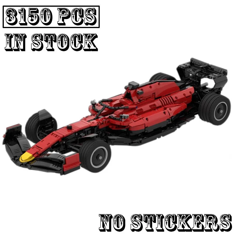 New Technologys MOC-157480 SF-23 Italian GP Livery 1:8 Scale Super Racing Car Model Buiding Block Bricks Toys Birthday Gifts