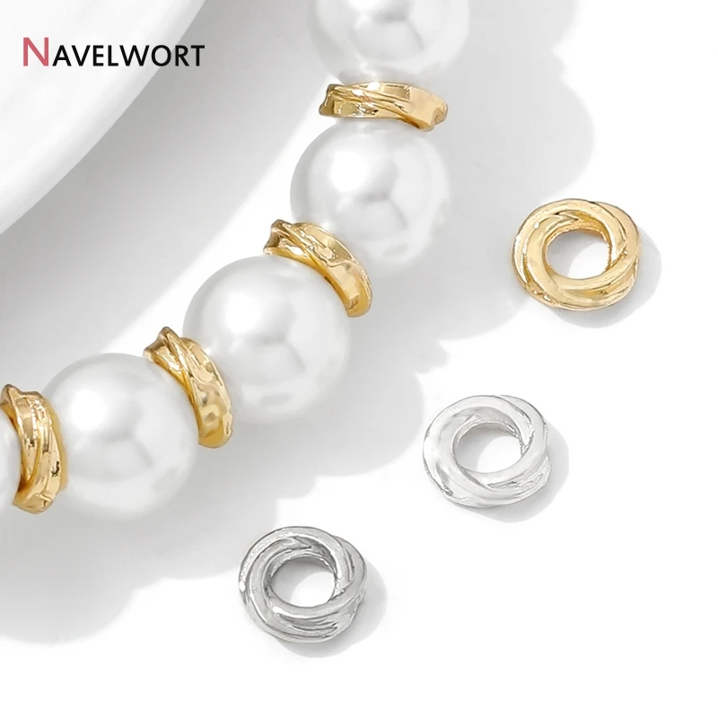 14K مطلية بالذهب النحاس تويست خزر عازل ، فاصل للخرز ، الخرز المعدني الملتوية لمستلزمات صناعة المجوهرات DIY بها بنفسك الملحقات #1