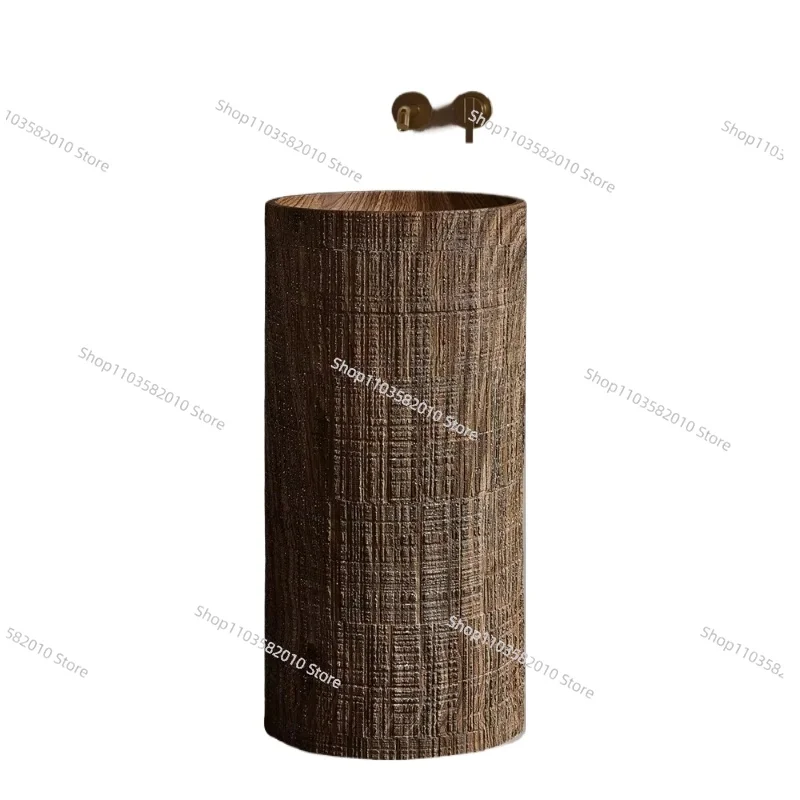 Acrylic artificial stone solid surface colored base sink wood grain bathroom sink