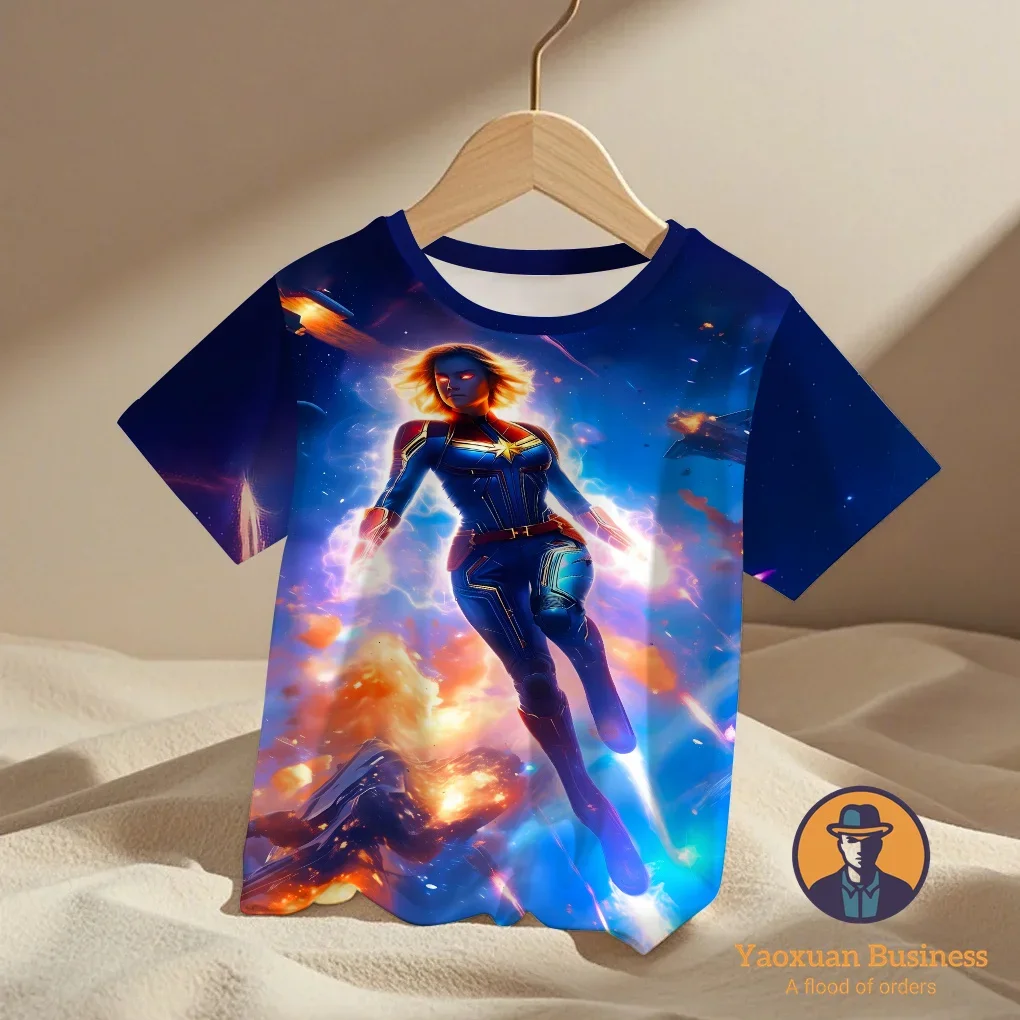

2025 New Arrival Avengers Wonder Woman Kids Children 3D Printed Short Sleeve Cool Windproof Summer Boys Girls T-Shirt