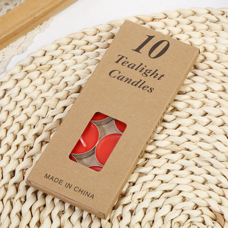 10pc Scented Tealight Candles in Kraft Paper Box - Perfect for Proposals, Birthdays & More!