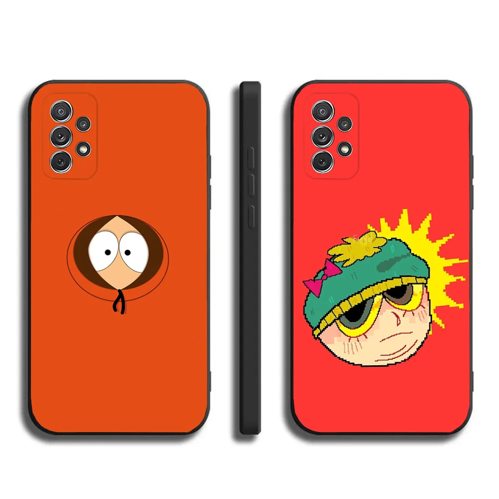

Phone Case For Samsung Galaxy A20,A21s,A22,A31,A32,A52,A53,A72,73,A80,A91Soft Cartoon S-South P-Park Black Cover