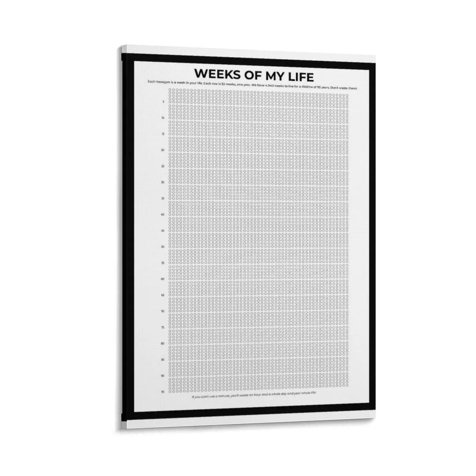 Life calendar Weeks of my life. V2 Canvas Painting Wall decoration frame room decorations aesthetic aesthetic room decor