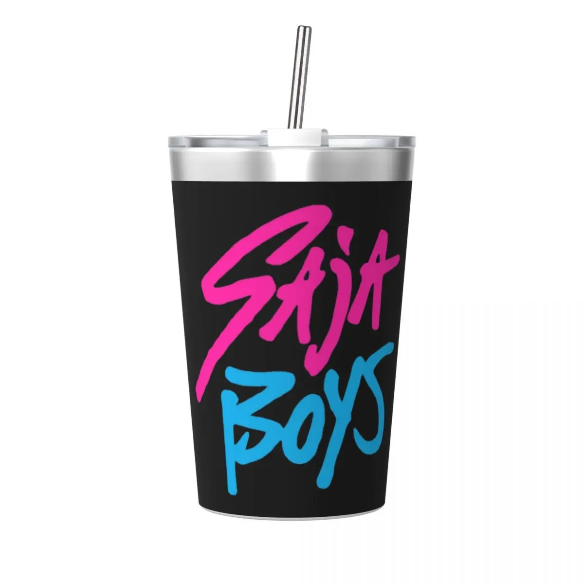 

Saja Boys Demon Kpop Demon Hunters Tumbler With Straw For Kids Stainless Steel Travel Mug Double Wall Vacuum Insulated 12oz