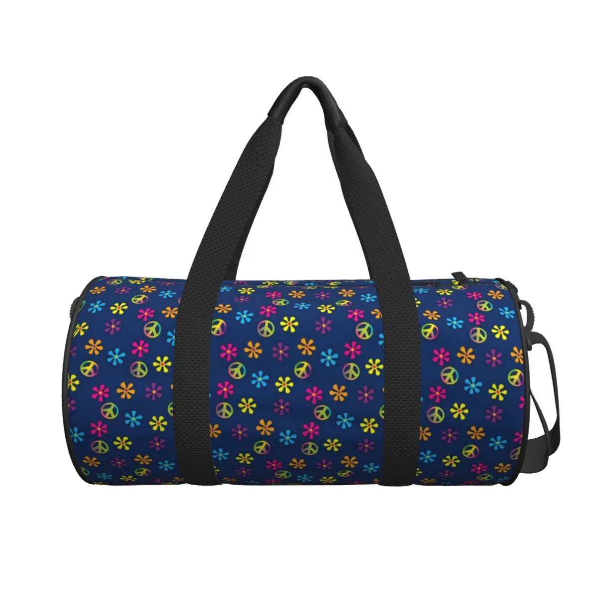 Gym Bag Groovy Hippie Peace Sports Bag Large Capacity Flower Print Men's Outdoor Design Handbag Graphic Luggage Fitness Bag