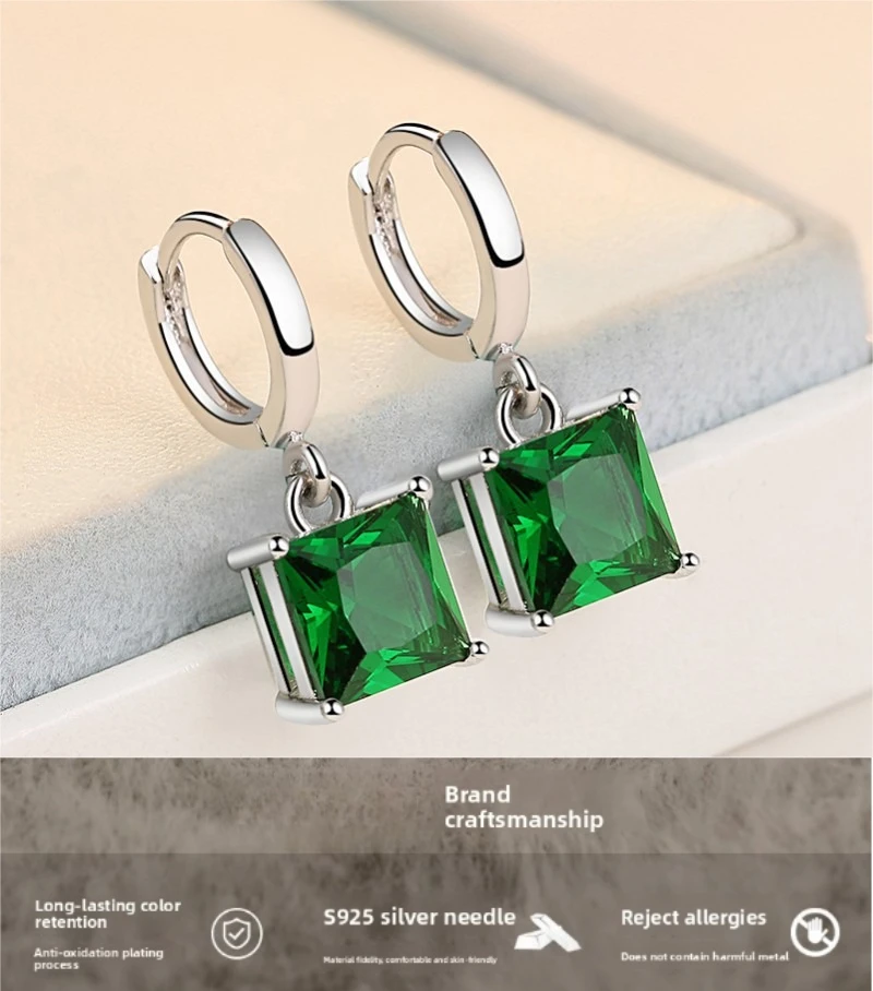 

SHXI Women's Anti-allergic Earrings Woman 925 Silver Jewelry Bags Rhinestones Hoop 2025
