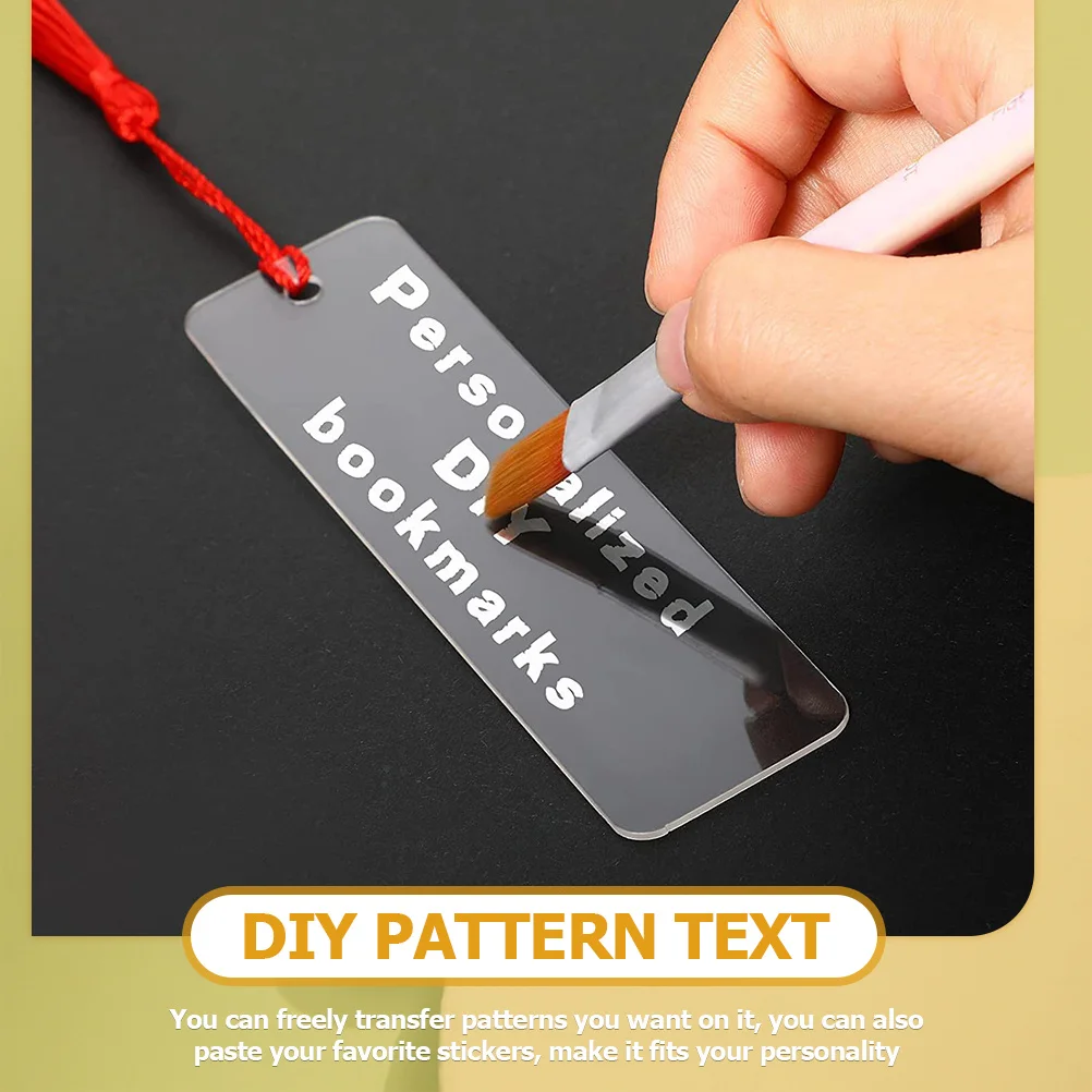 15 قطعة الإشارات المرجعية التسامي الاكريليك فارغة شرابة ثقب DIY بها بنفسك نقل الحرارة الحرفية التسامي المرجعية فارغة الاكريليك المرجعية الفراغات