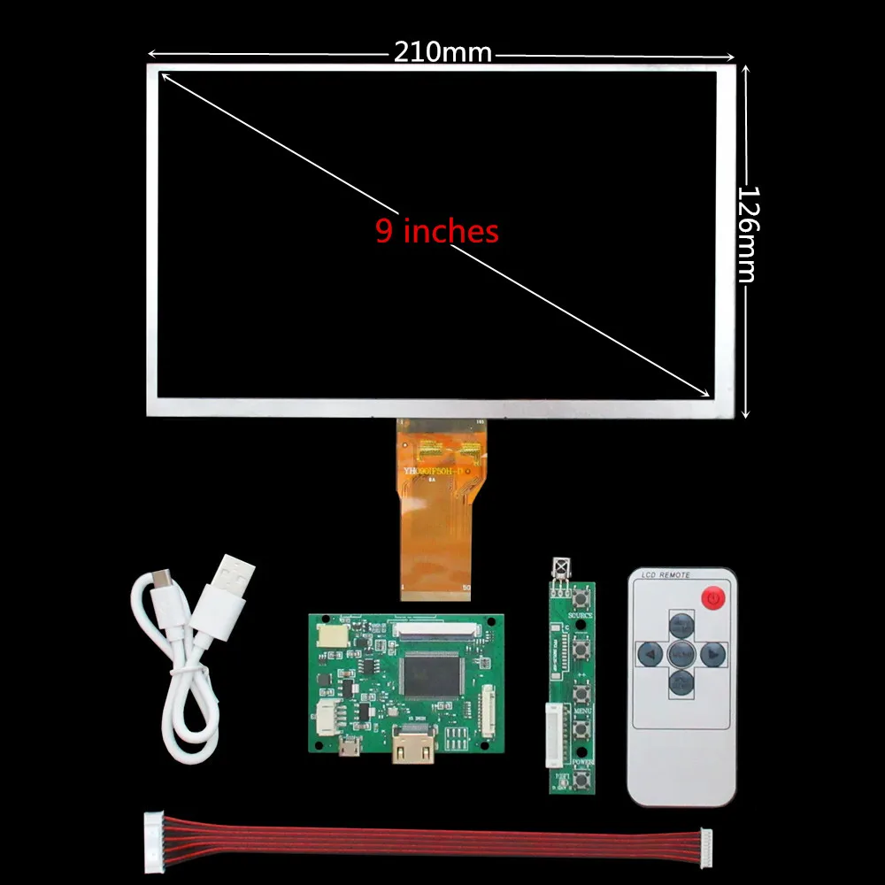 9 Inch 1024*600 Screen Display LCD Monitor Driver Control Board HDMI-Compatible For Lattepanda,Raspberry Pi Banana Pi PC