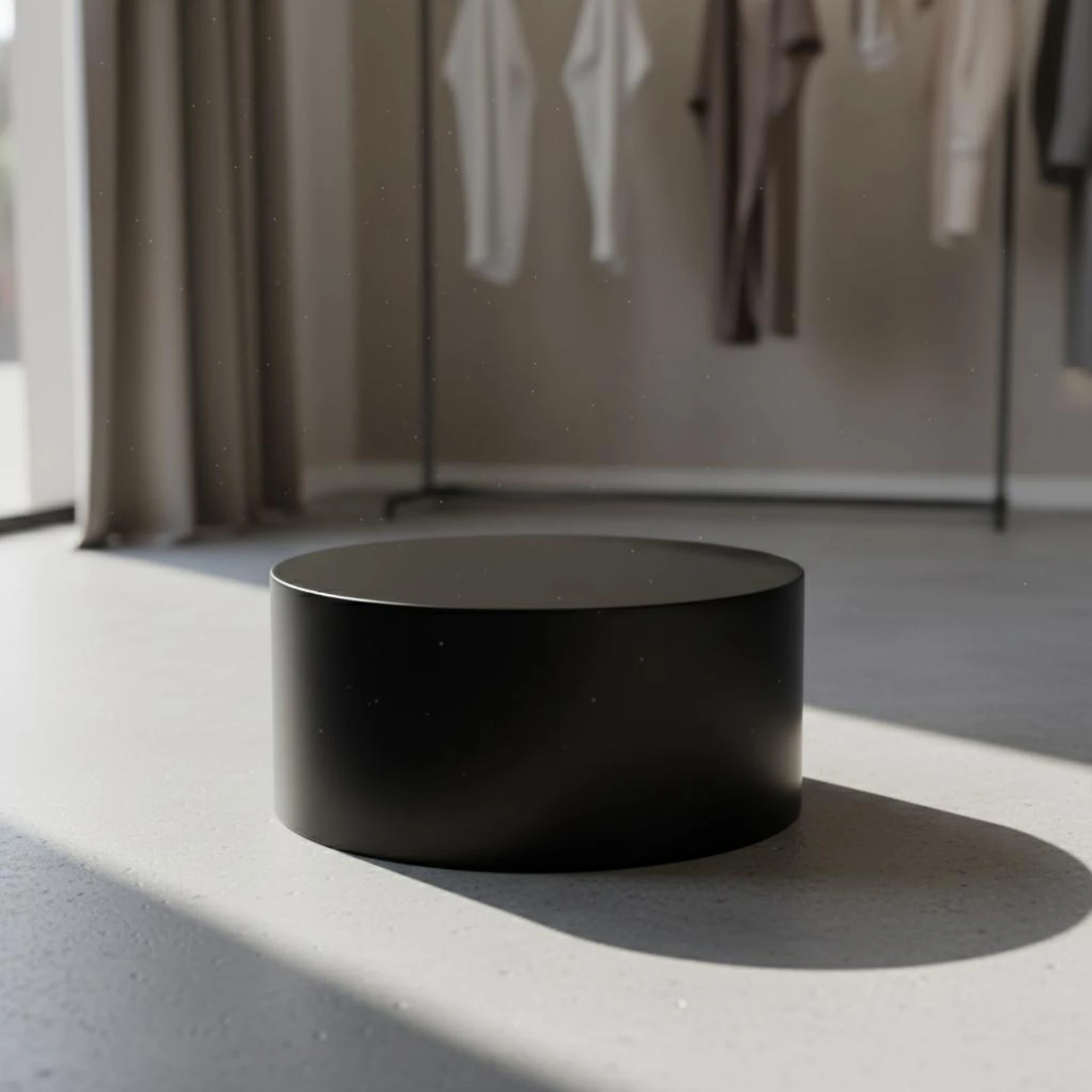 Round Display Pedestal Elevated Cylindrical Display Stand Round Showcase Plinth Sturdy Shop Fixture Easy to Clean for Showroom