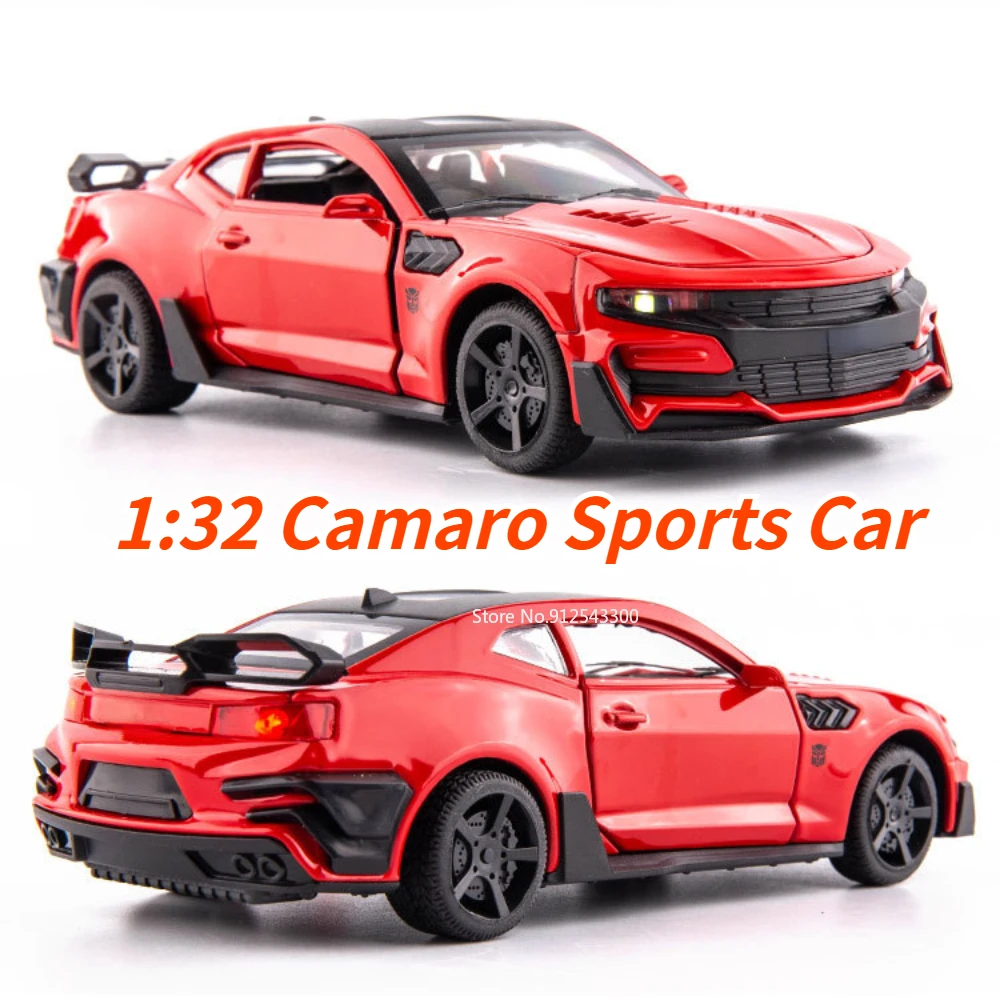 1:32 Scale Camaro Car Toys Alloy Diecast Model Sports Car with Sound Light Doors Openable Vehicles Toy for Child Birthday Gifts