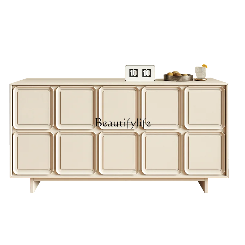 

Nordic paint solid wood tea cabinet simple modern wood color entrance storage wine cabinet