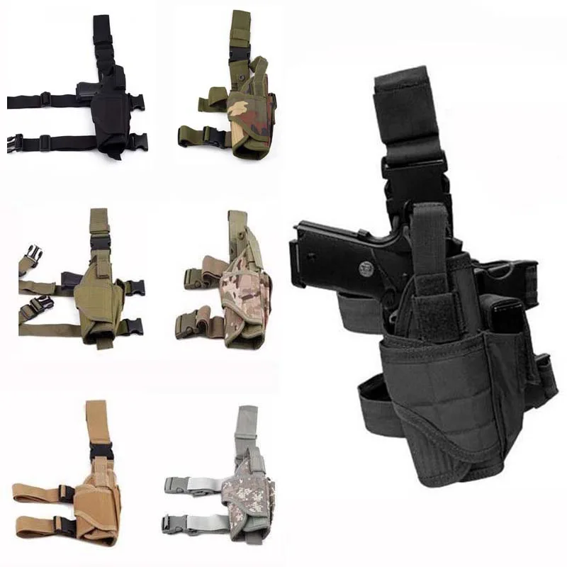 

Universal left and right pistol holster tactical tornado leg style thigh holster hunting air gun Glock pistol clip bag