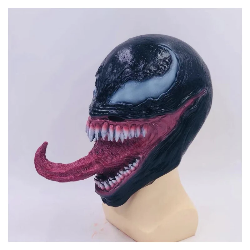 فينوم قناع تأثيري هالوين الرعب بطل اللاتكس السم يمكن ارتداؤها الممثل القبعات الكبار حجم واحد كوميك كون حفلة تنكرية الدعائم