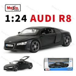 Maisto-coche deportivo Audi R8, vehículo fundido a presión estático, modelo coleccionable, juguetes de coche, 1:24