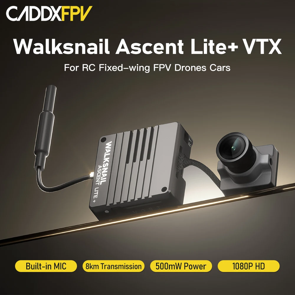 CADDXFPV Walksnail Ascent Lite+ VTX 2.75g 500mW 8KM Range 35ms Low Latency Video Audio Transmission For Drone Fixed‑wing RC Car