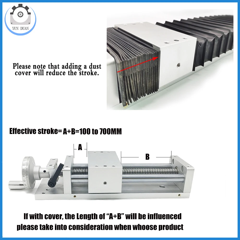 Imagem -05 - Curso Linear 100500 da Tabela Deslizante do Rolamento Linear do Contador da Posição da Roda de Mão Módulo Linear da Capa de Poeira do Módulo Sfu1605 Cnc Linear