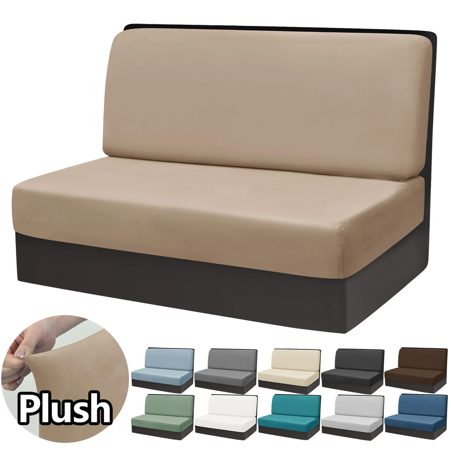 

2pcs Plush Stretch RV Dinette Cover, RV Sofa Cushion Slipcover, RV Dinette Protective Cover, Suitable For RV Dinette Bench Back