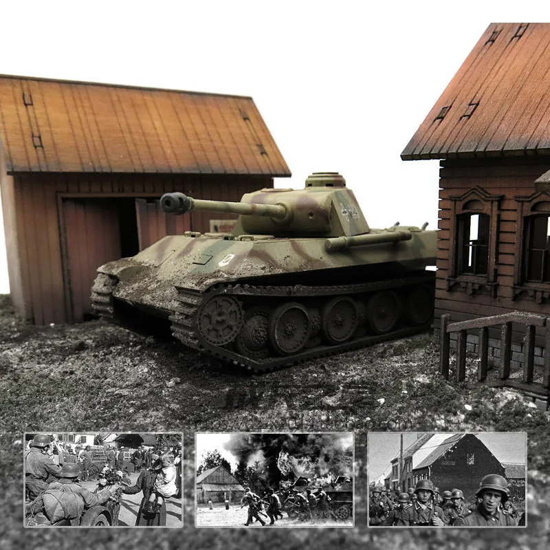 1/72 Holz-Bausatz Europäische Architektur Reihenhaus Laden Kirche DIY Puzzle-Modellbausatz für Tischdekoration