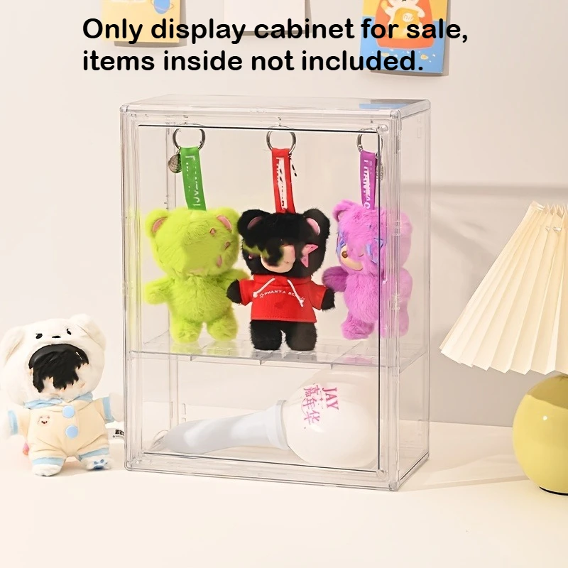 1pc Transparent Stackable Display Cabinet Magnetic Doors Removable Dividers for Wall Mounting Desktop Collectibles Figurines Toy