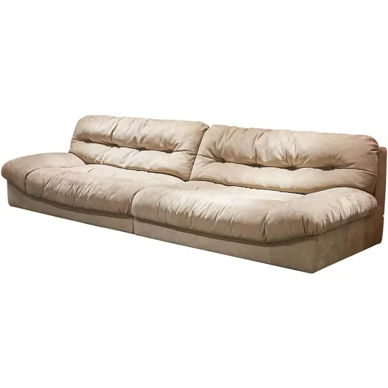 #Italian Luxury Cloud Leather Sofa Set European Design Light Abrasive Fabric for Apartment Villa Extendable for Living Room Use