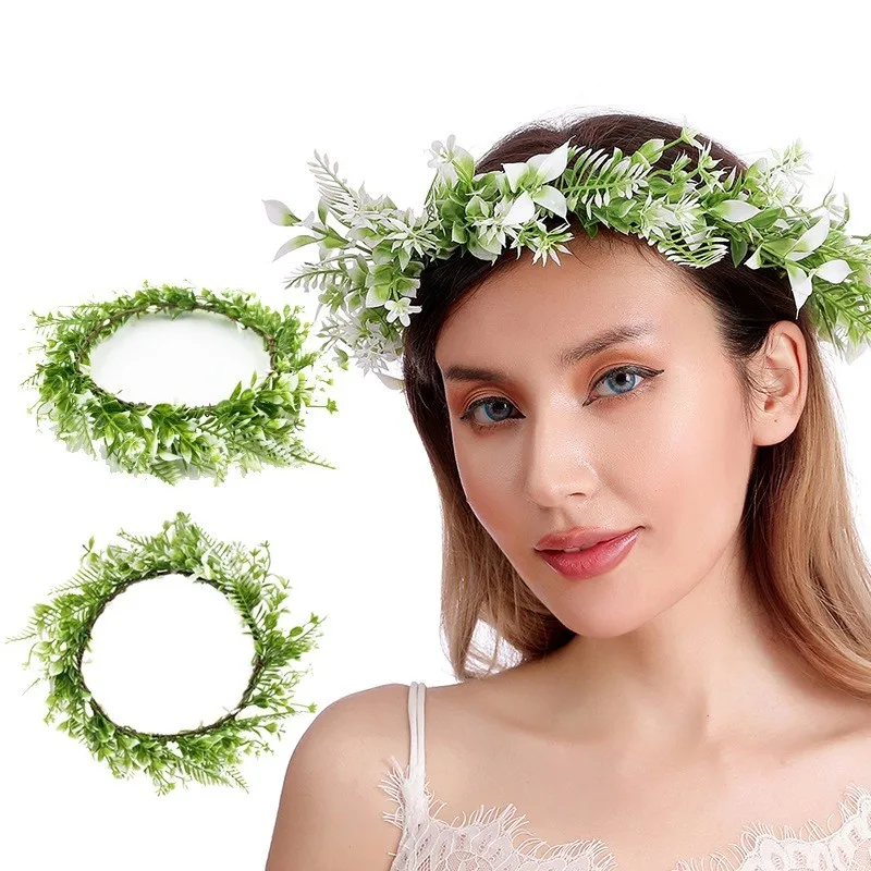 Wedding Bride Corolla Head Wreath Hair Ornament Headwear Fabric Flower Crown Hair Accessories Headband New Flower Hairband