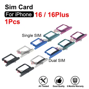 Bilashmart iPhone 16 16Plus Dual SIM Card Single Sim Tray Slot Black Blue Green White Pink Replacement Parts