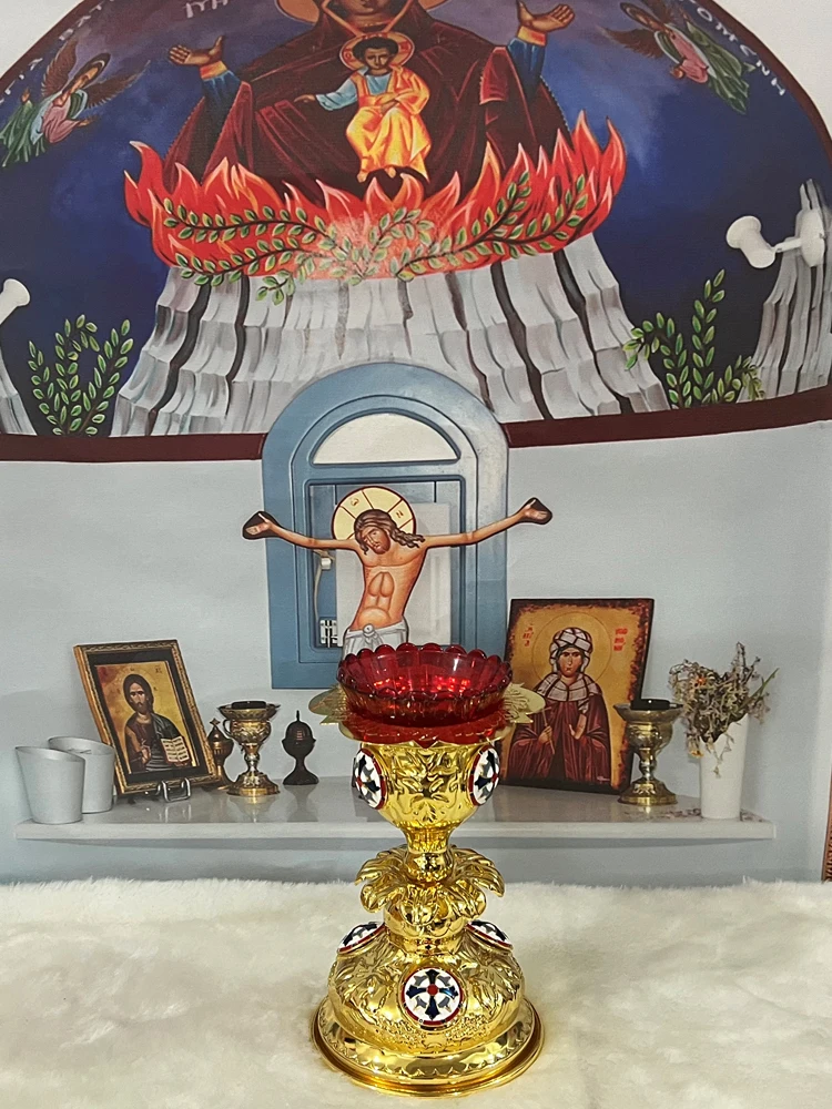 Orthodoxer Goldener Kerzenhalter, religiöser Kerzenständer, Votivleuchter, christlich-katholische Kirchendekoration, Zubehör, подсвечники – Detail 1