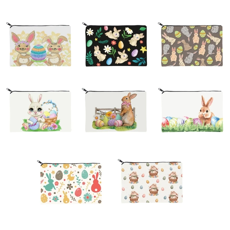 Easter Rabbit Cosmetics Bag Easter Gift Large Capacity Toiletry Bag Makeup Bag