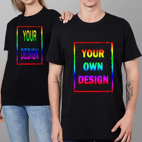 DIY Logo T-shirt Customize/Design Logo T-shirt DIY Logo Round Neck Shirt Printing Logo Advertisement/Team/Commemorative Short Sleeve Top