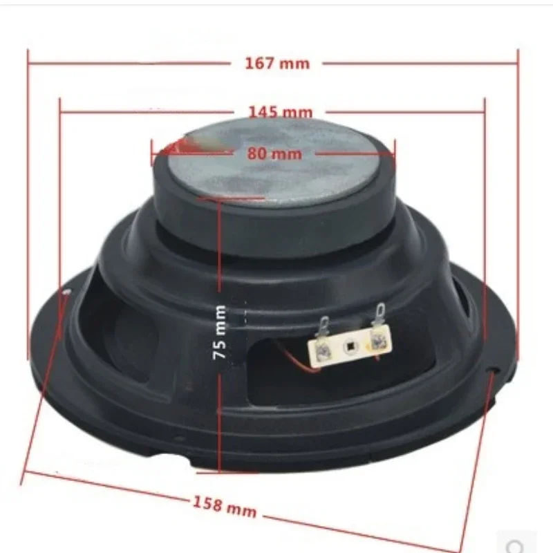 SOTAMIA Speaker Woofer 6.5 inci, 1 buah Speaker Woofer inci 4 Ohm 60W Altavoz, Speaker Bass tepi busa suara musik Home Theater, Loudspeaker HIFI