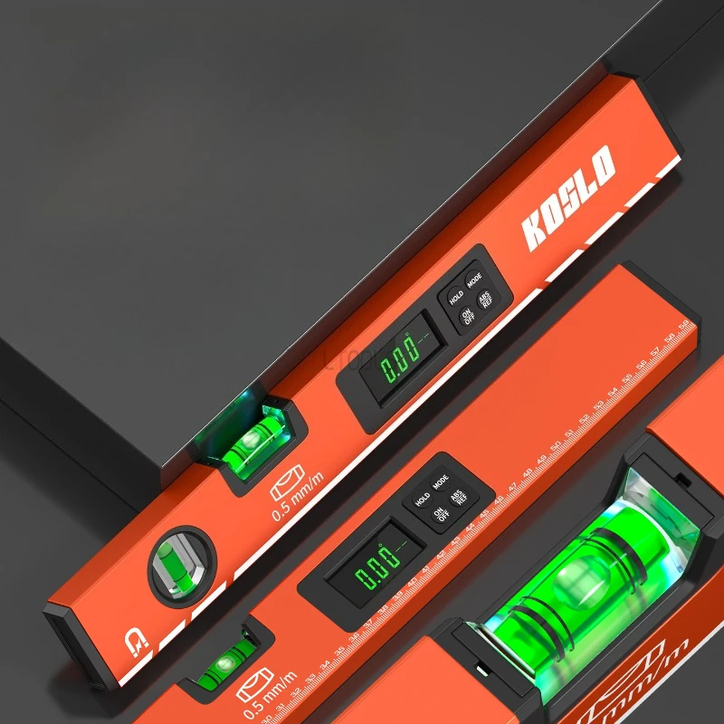 LED Display Digital Protractor 0-90° Range High Precision Angle Finder Anti Slip 40cm Length Magnetic Level Measuring Ruler