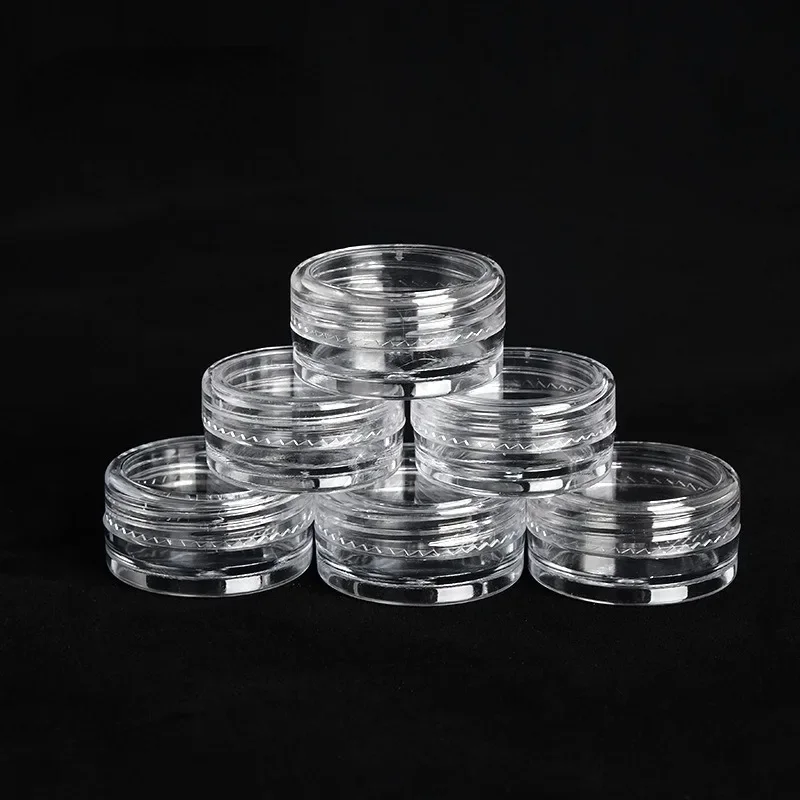 50/20/10 stücke 2-5g Klare Creme Jar Mini Kosmetische Flaschen Behälter Transparent Topf Für Nagel kunst Kleine Klare Dose Zinn Für Balsam