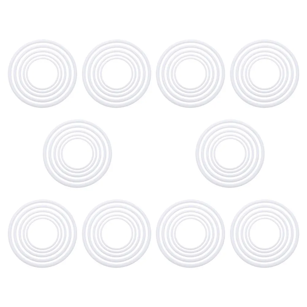 

60pcs Dream Catcher Rings White Plastic Craft Hoops For Diy Home Decor Macrame Wreaths Hanging Circle Wedding Christmas Crochet