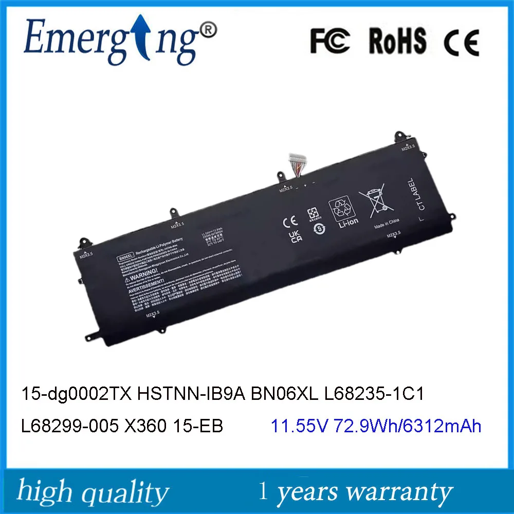 11.55V 72.9Wh BN06XL New Laptop Battery  for HP SpectreX360 15-EB series BN06 BNO6XL BN06072XL L68299-005 L68235-1C1