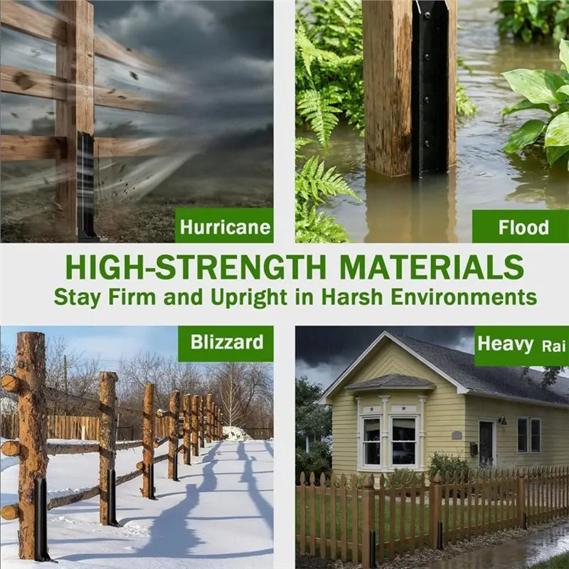 Rustproof For Fence Post Repair Kit, Heavy Duty Steel Anchor Stakes, Thickened Ground Spike For Fencing Posts