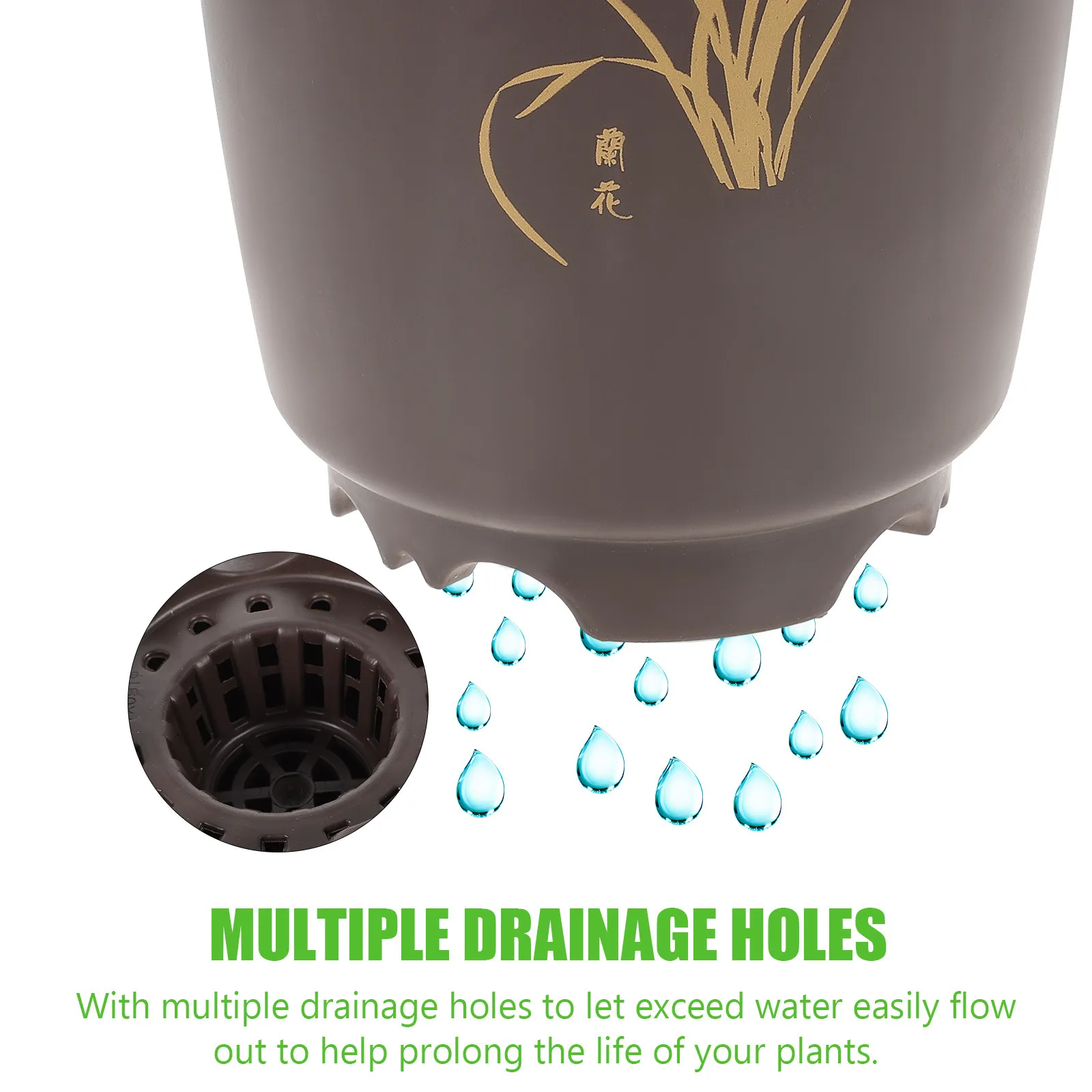 

2Sets Plastic Orchid Pots with Trays Flower Planter for Succulents African Violets Ventilation Flowerpots Gardening Pot