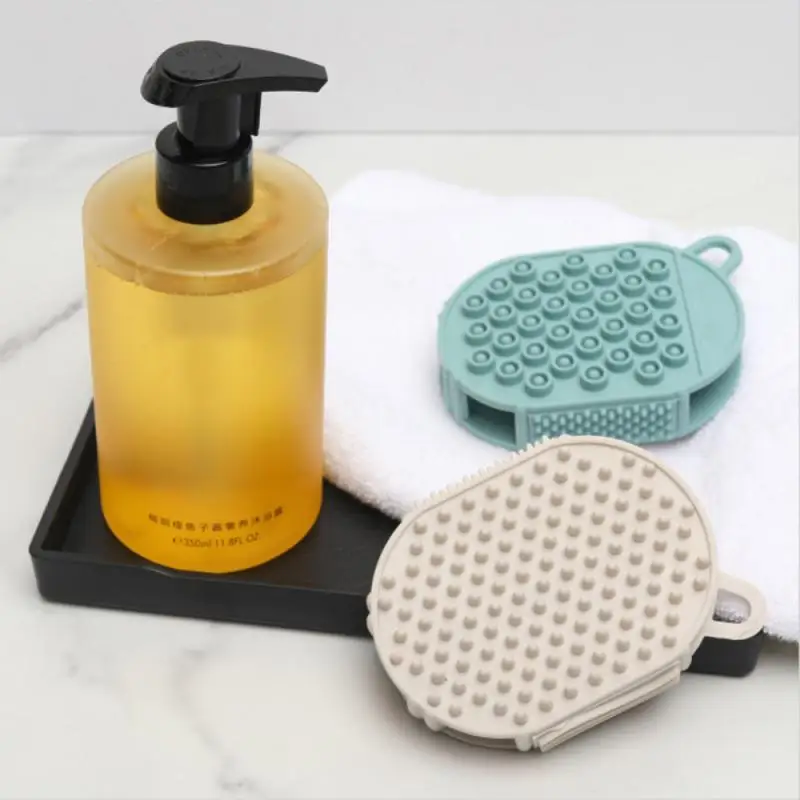 Silicone Massage Bath Brush With Hook Soft Exfoliating Gloves Baby Showers Cleaning Brush Mud Dirt Remover Scrub Showers Bubble