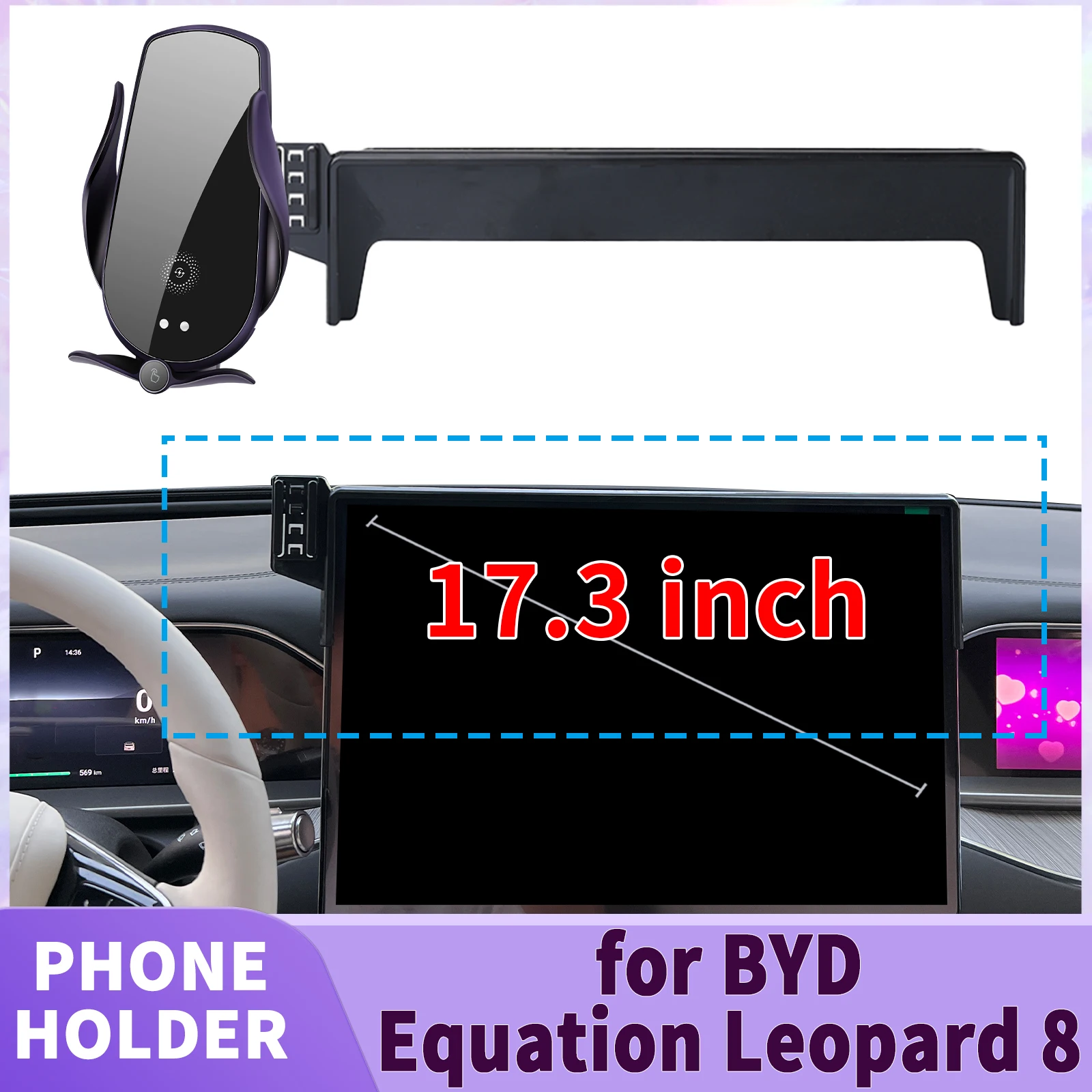 

fit for BYD Equation Leopard 8 2025 2024 Screen Base Phone Holder Mount ​​ Secure Clip Car​​ accessoires