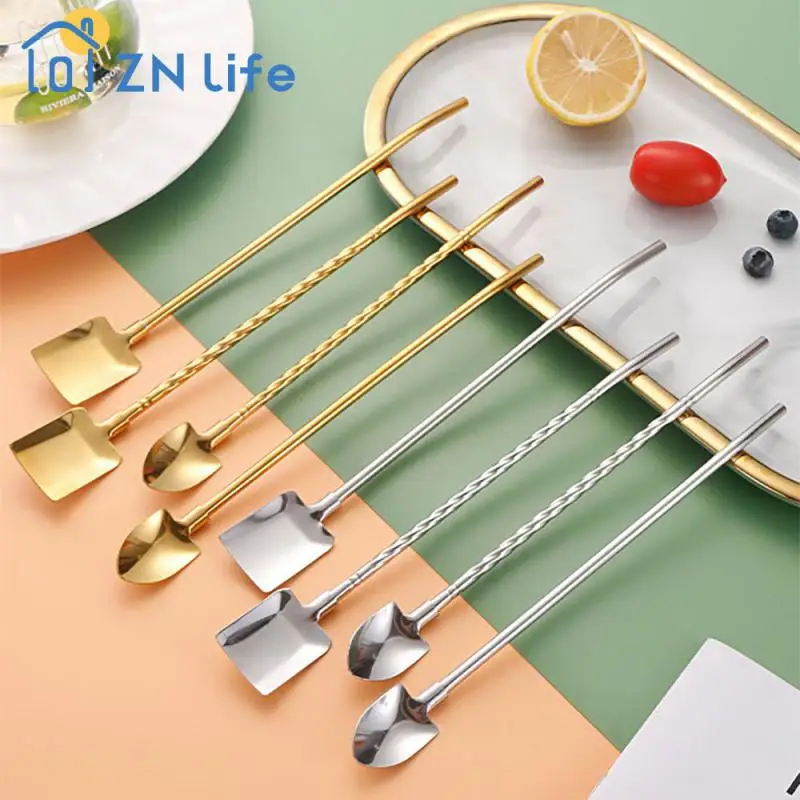 Watermelon Spoon Durable Innovative Milk Tea Straw Unique Design Reusable Environmental Protection Accessories Filter Straw Gold