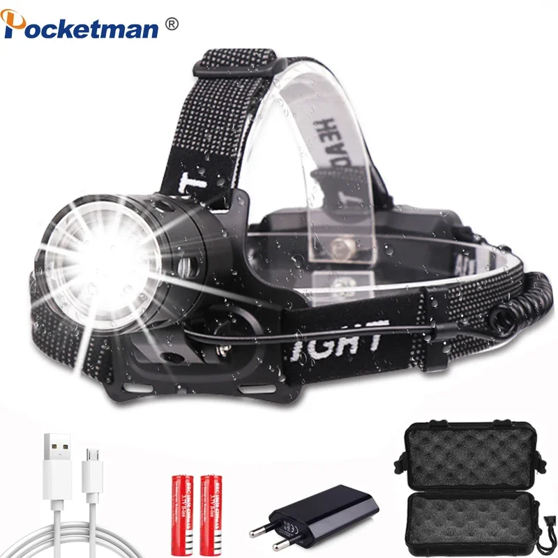 

Headlamp Powerful P50 Led headlight Super Bright V6 Head Lamp Fishing bicycle Flashlight Torch linterna Camping Light