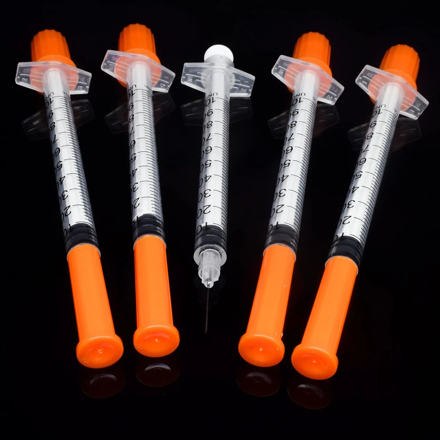 

Manual Push 1ml Syringe With Needle 30G 1/2inch,Disposable Sterile insulin Syringe for Farm Animal Cat Dog Pig Use