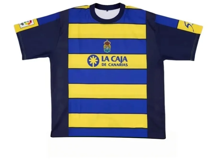 1998 Las Palmas Retro Gestreiftes Fußballtrikot, Schnelltrocknend, Spanisches Familien-Set, Passendes Fußballtrikot für Spiel und Alltag – Detail 6