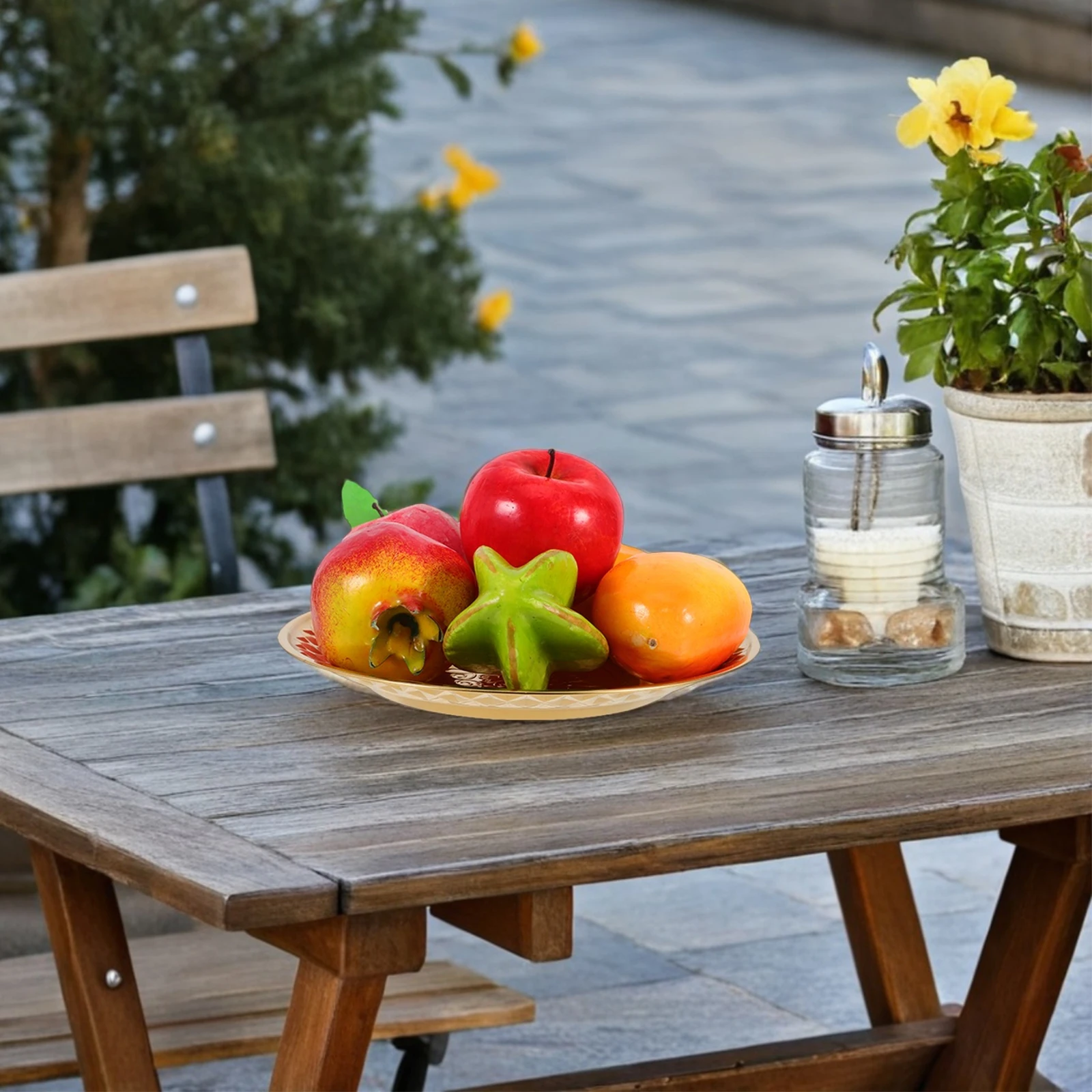 

2PCS Dessert Plates Vintage Small Stainless Steel Round Serving Trays Metal Dinner Plates Decorative Kitchenware Practical